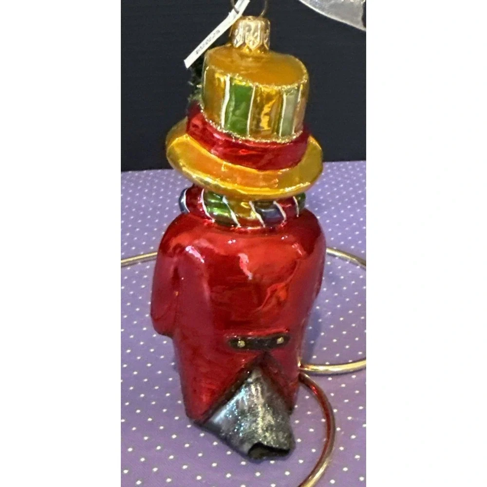 Penguin Bird‎ Colorful Party Going Out Glass Christmas Holiday Ornament Poland
